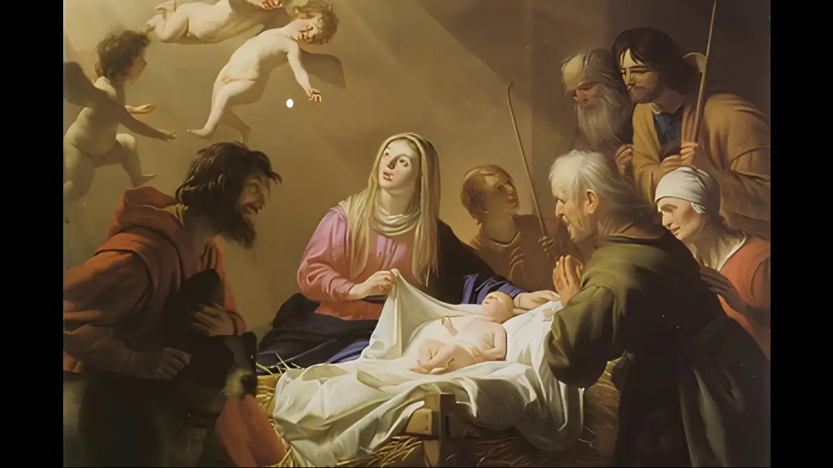 La Santa Famiglia e i pastori