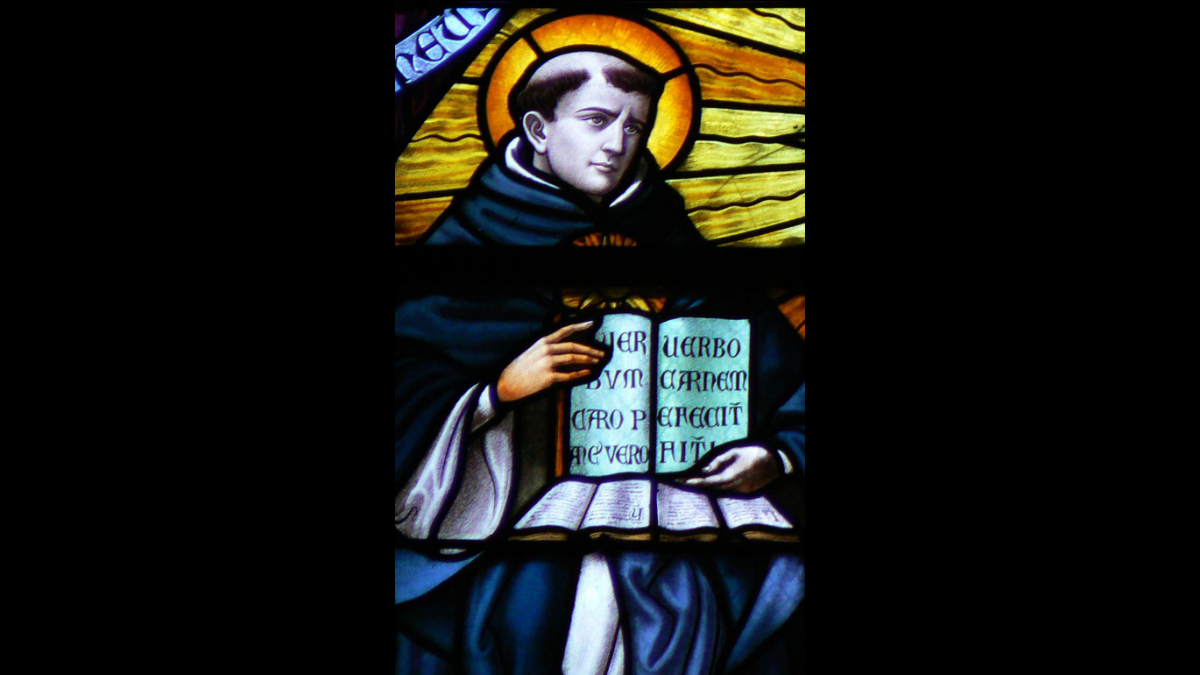Vetrata con san Tommaso di Aquino
