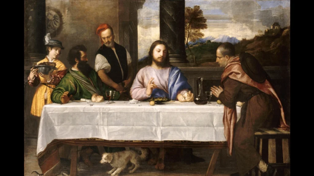 Gesù spezza il pane a Emmaus
