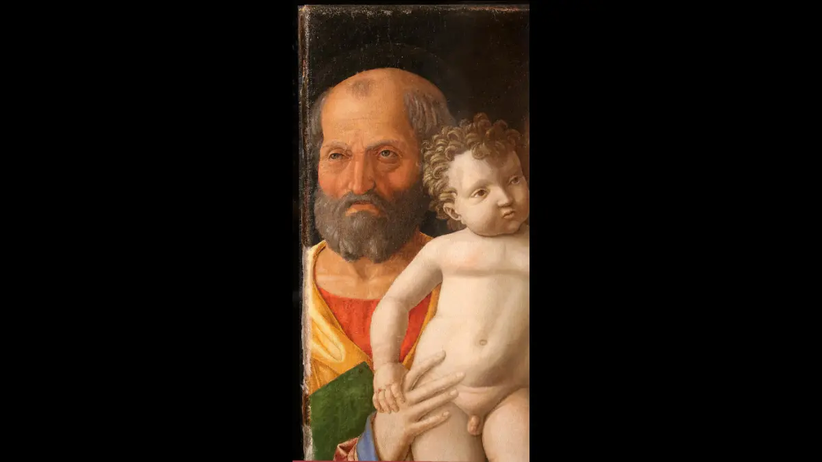 San Giuseppe sorregge Gesù Bambino