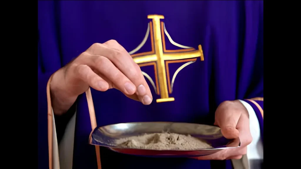 Il sacerdote sta imponendole ceneri