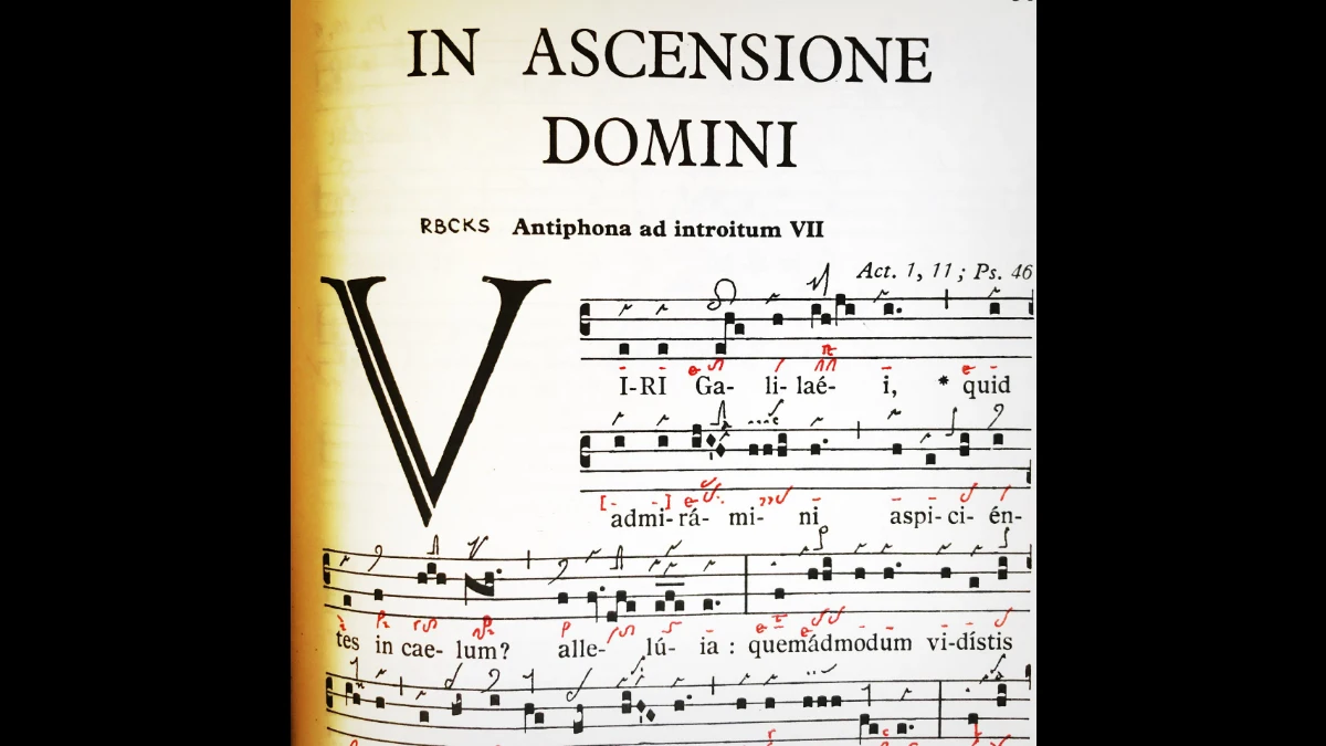 Testo musicale di una antifona dell'Ascensione