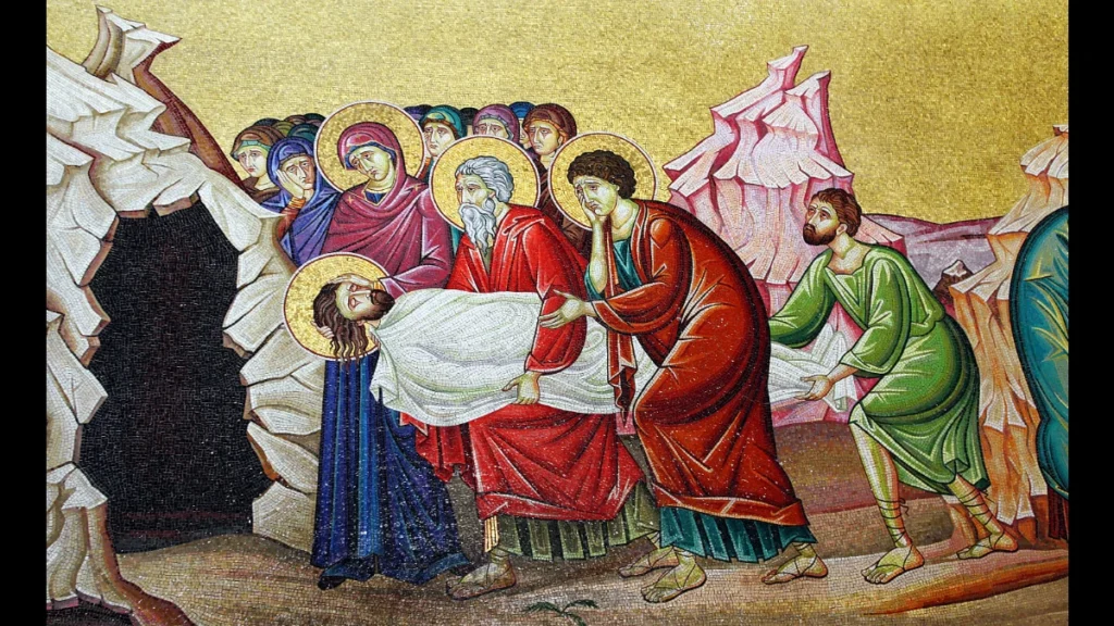 Gesù deposto nel sepolcro