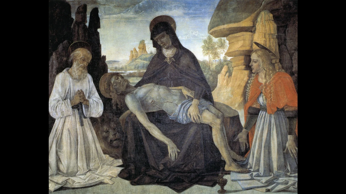 Cristo deposto dalla croce tenuto da Maria
