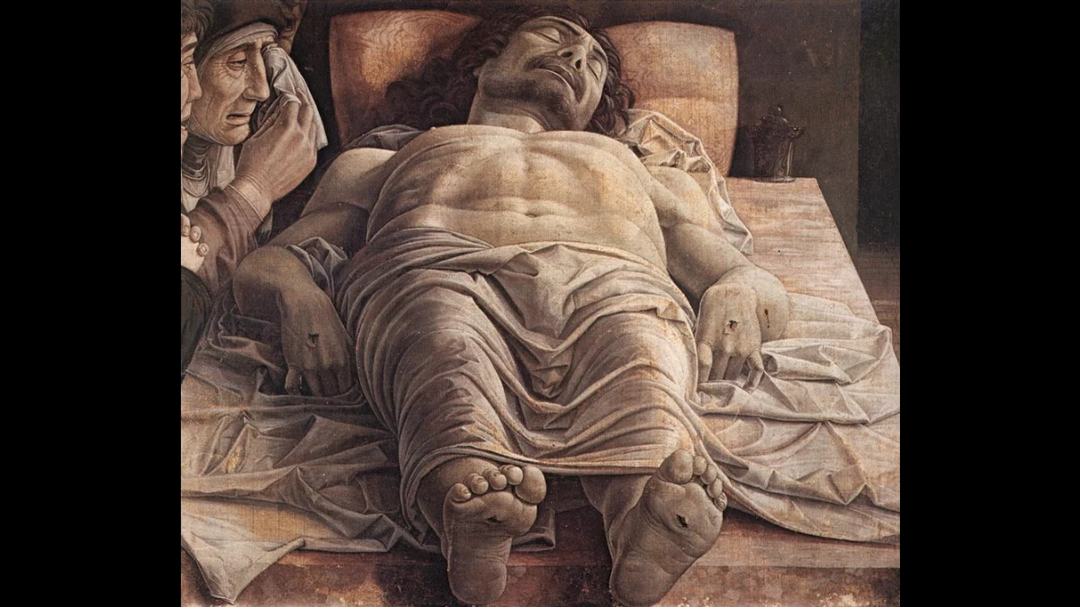 Cristo morto sulla pietra del sepolcro