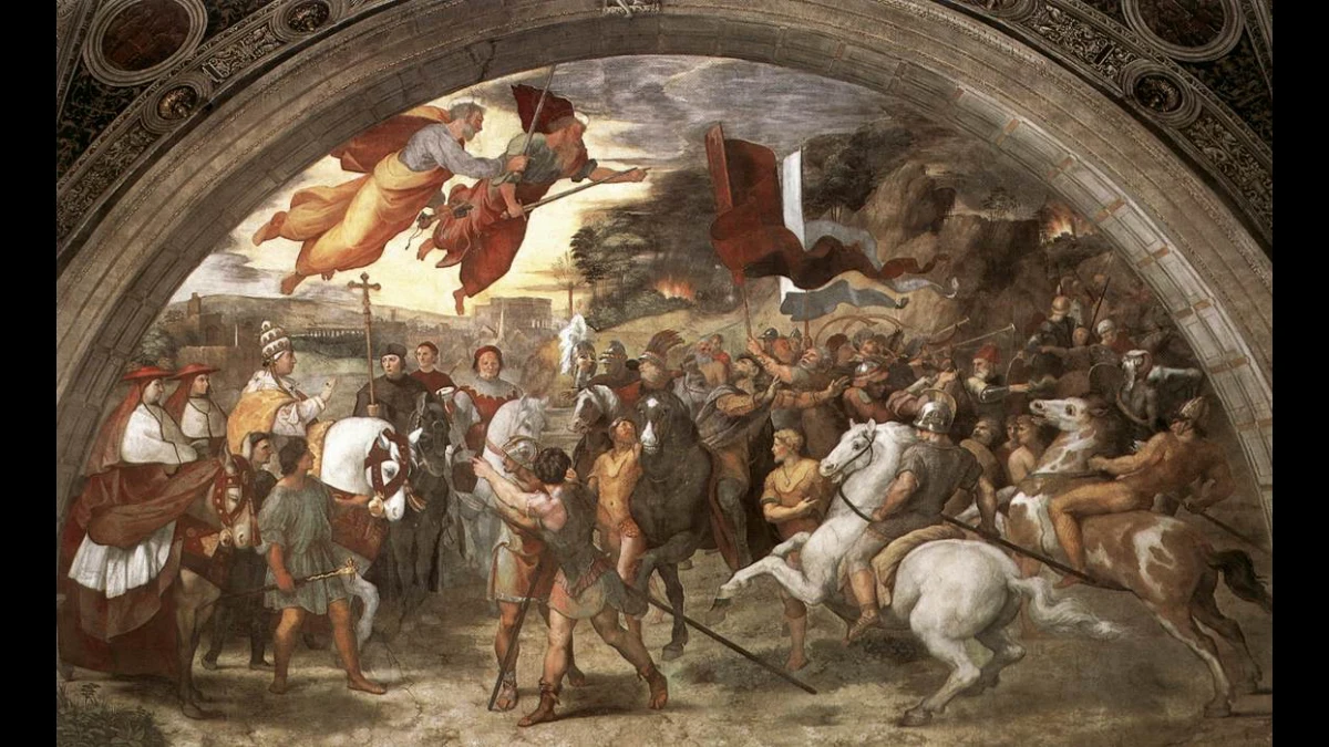 San Leone Magno affronta Attila e lo ferma