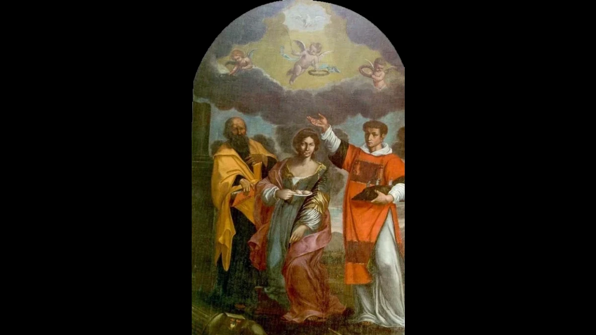 San Barnaba con santa Agata e san Marino