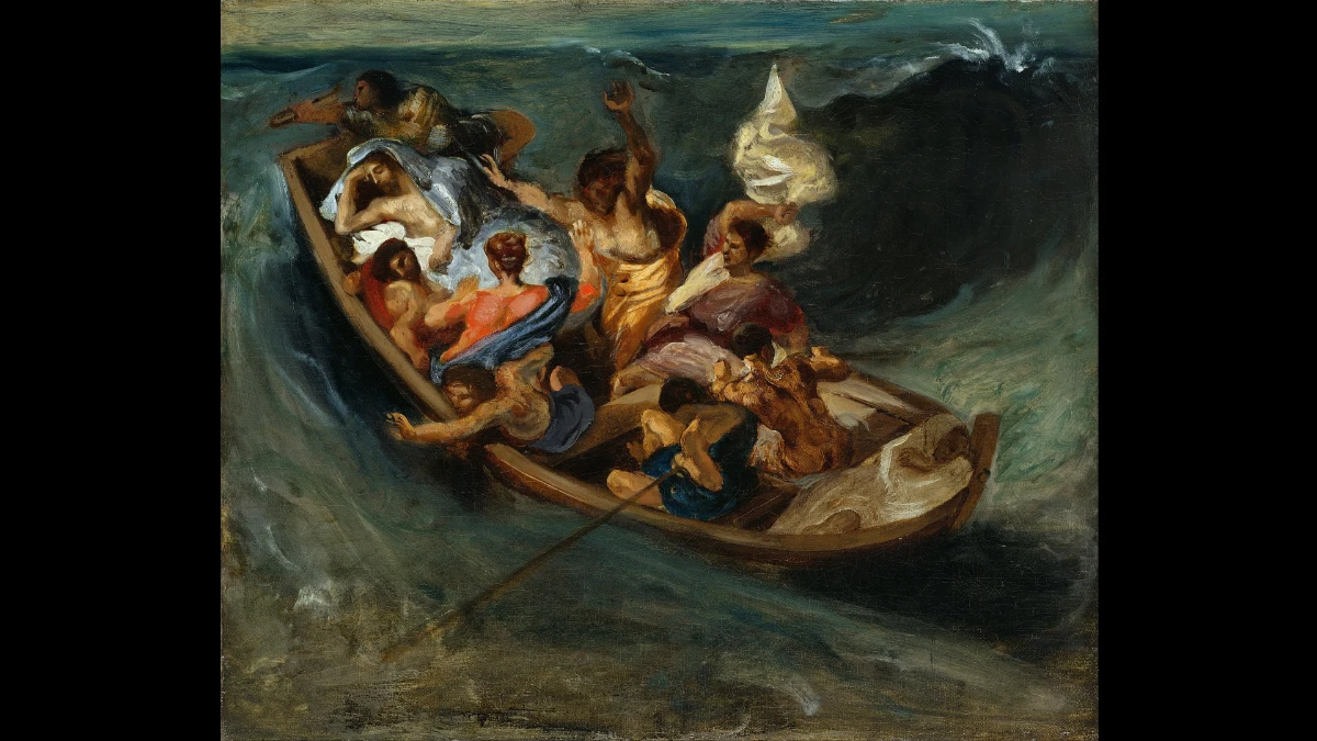 Gesù dorme sulla barca nel pieno della tempesta