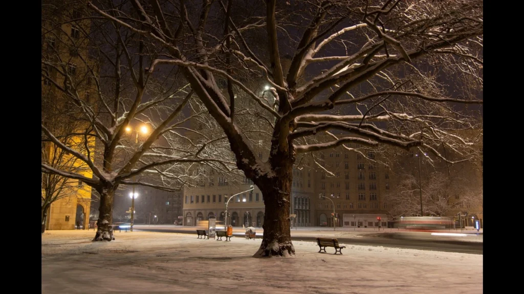 Notte di inverno in una città