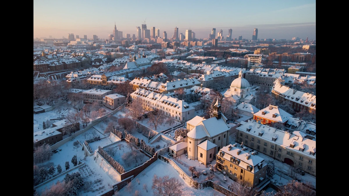 Inverno sulla città di Varsavia