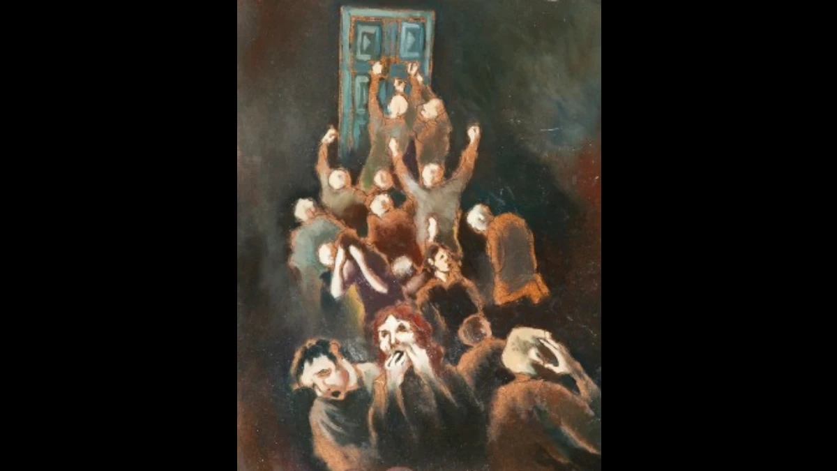 Gente che cerca di entrare per la porta stretta e gente che torna indietro