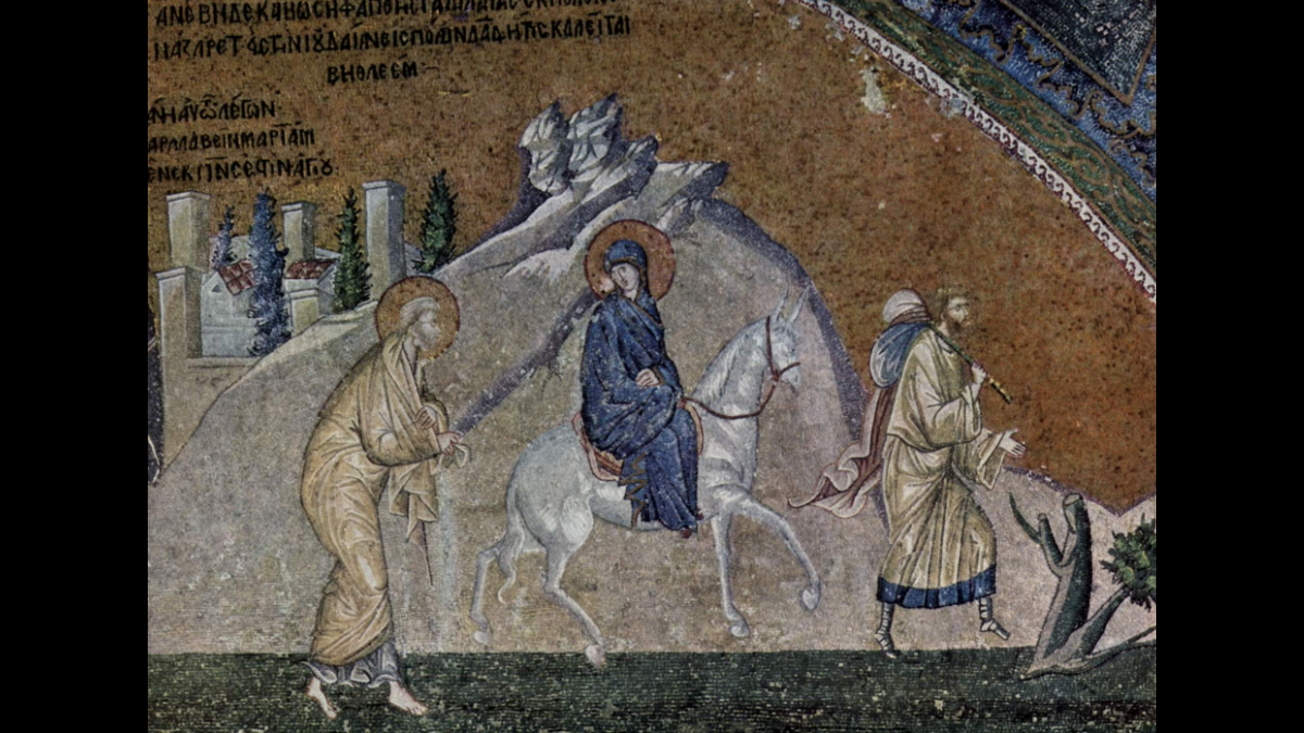 Giuseppe e Maria in viaggio per il censimento di Quirinio