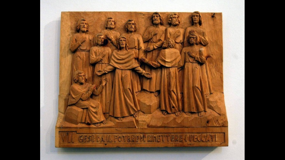 Gesù risorto dà agli apostoli il potere di rimettere i peccati