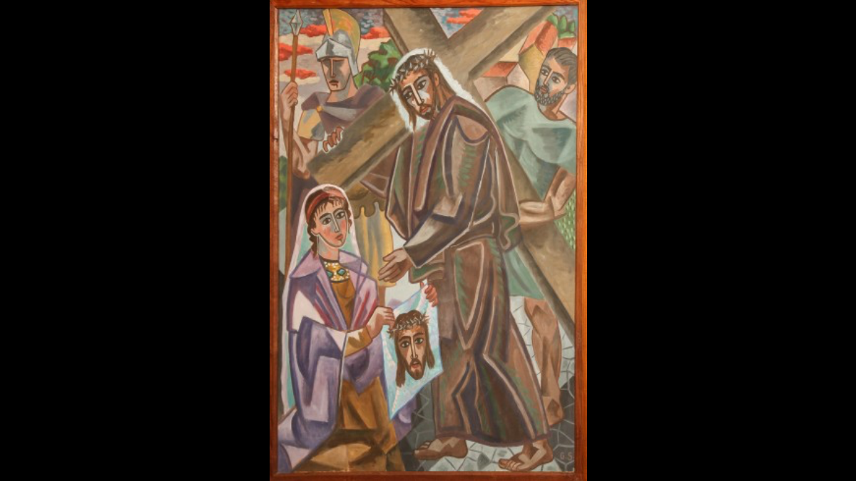 La Veronica asciuga il volto di Gesù sulla via della croce