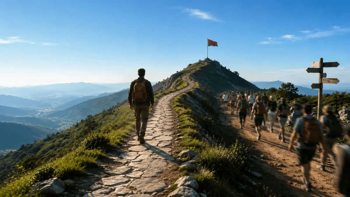 Un uomo cammina più lento ma non perde mai di vista il fine e, alla fine, fa sempre più strada degli altri