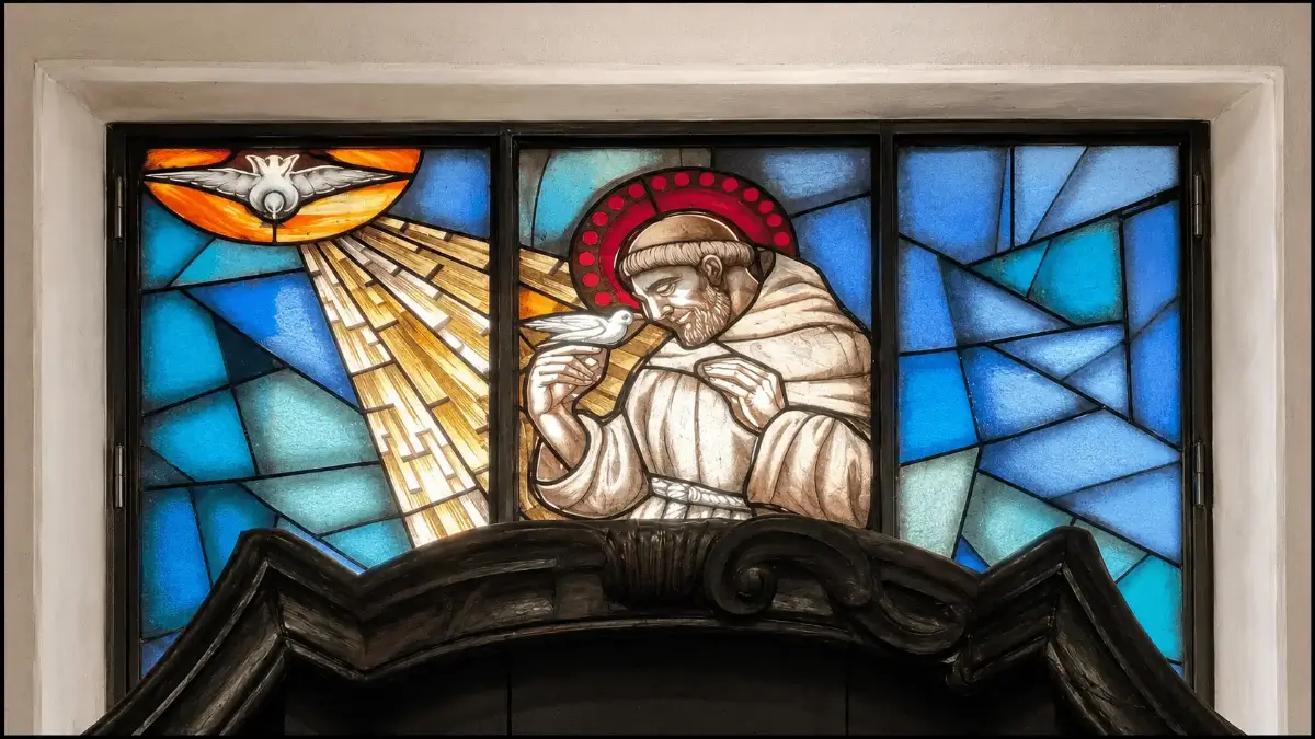 San Francesco parla con una colomba, cristiano che parte sempre da Gesù